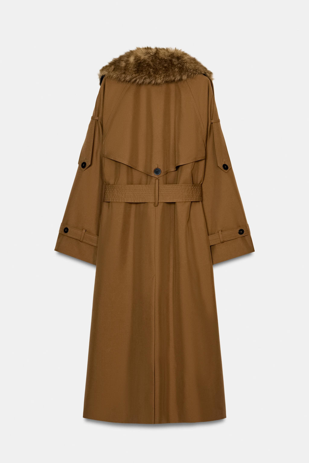 OVERSIZE FAUX FUR COLLAR TRENCH COAT ZW COLLECTION LIMITED EDITION - Zara фото 10