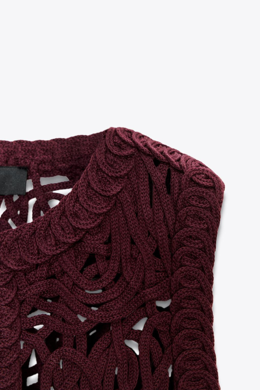 FRINGED MACRAME WAISTCOAT - Zara фото 8