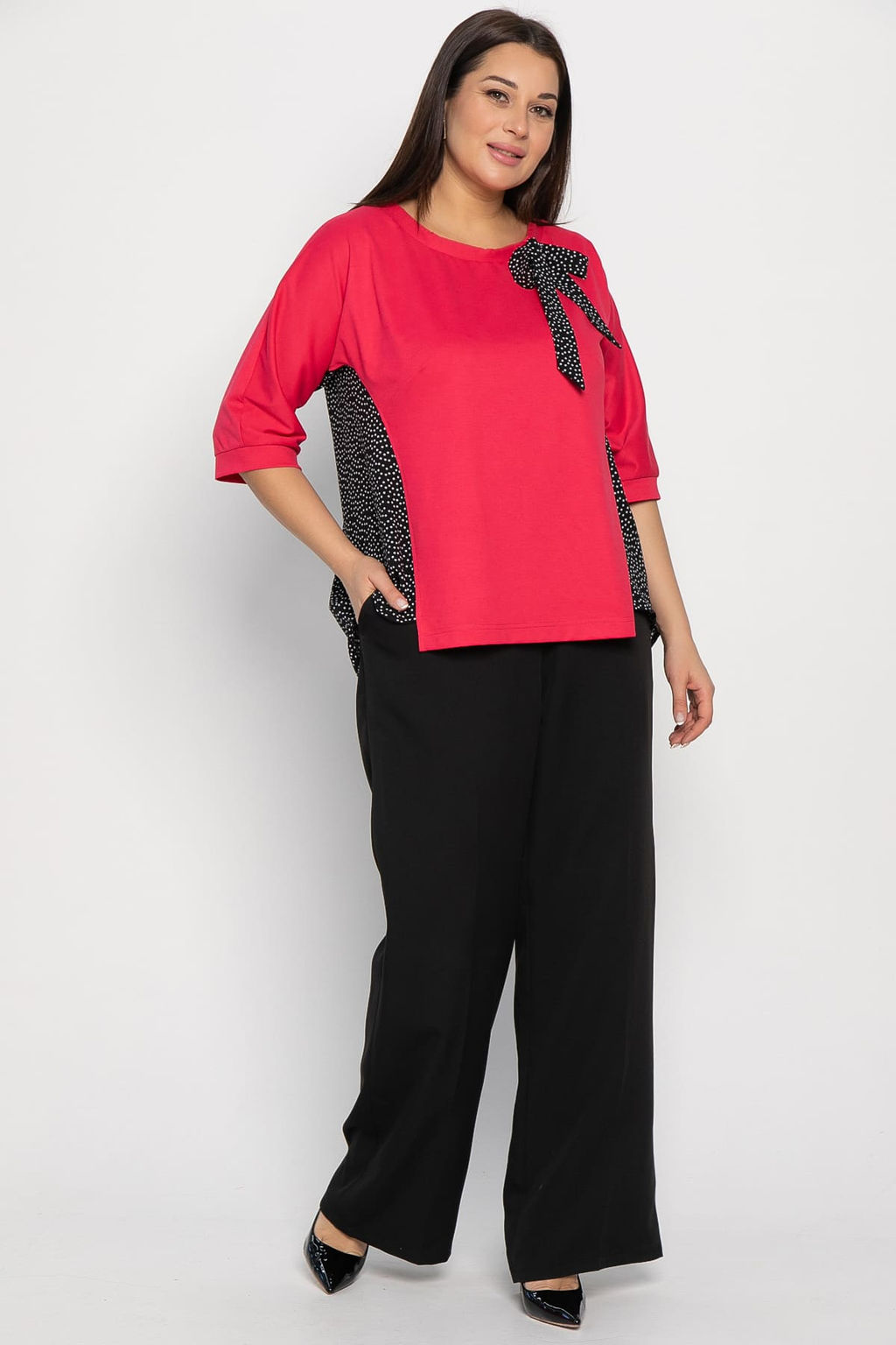 Блуза Федерика (малиново-черная) Б14990-18М
