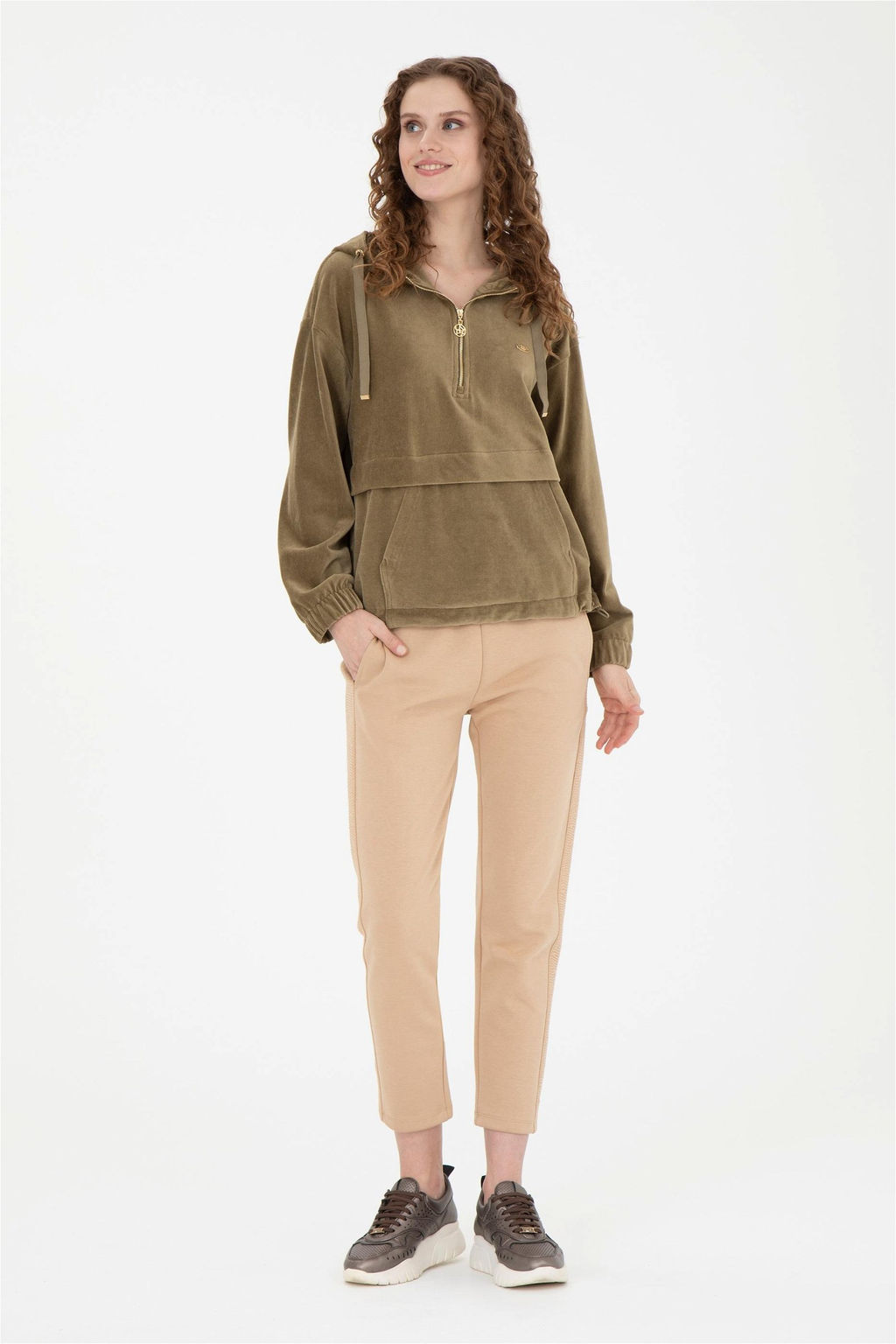 Женский свитшот цвета хаки - U.s. polo assn фото 4