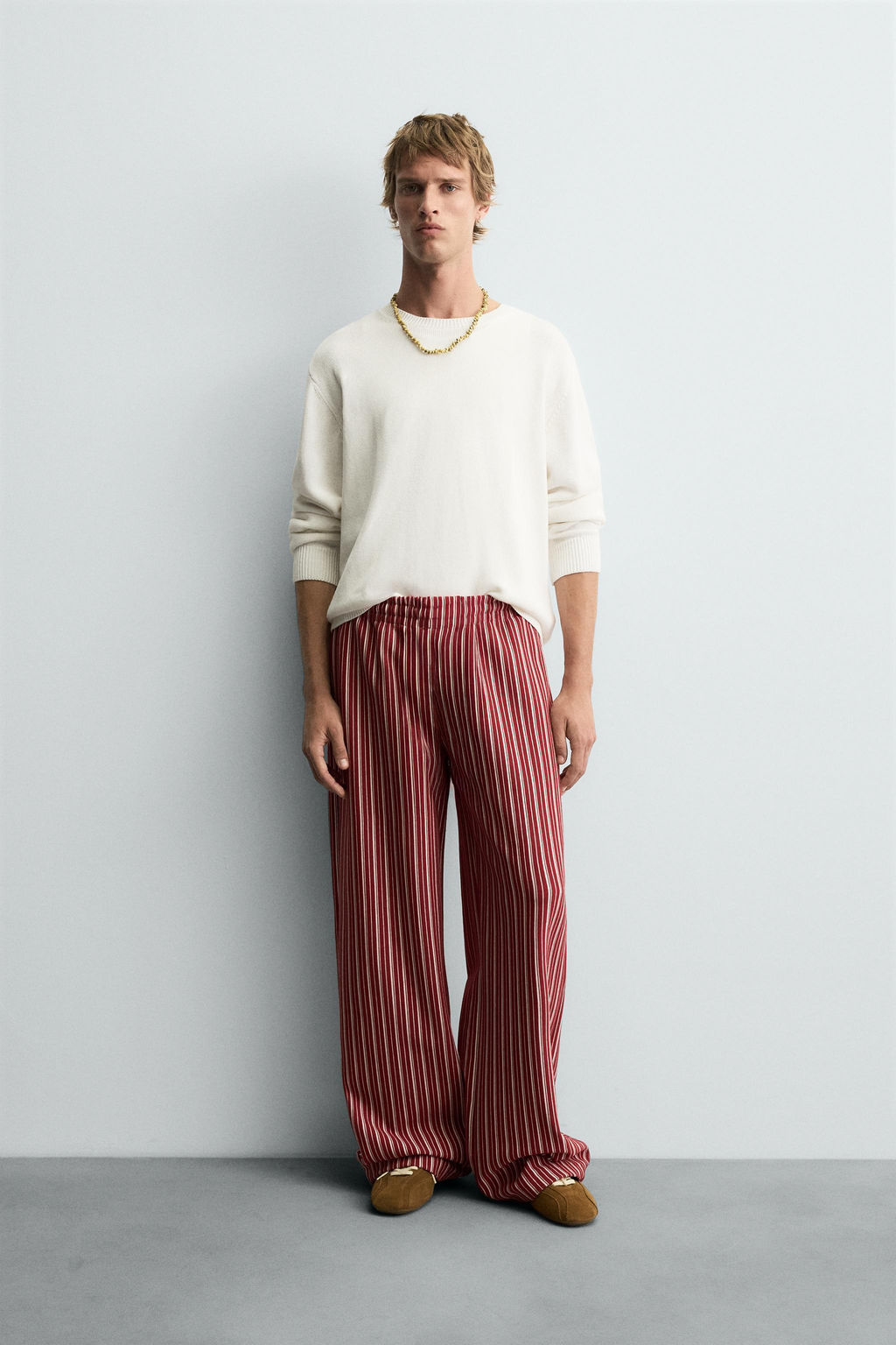 STRIPED RELAXED FIT TROUSERS