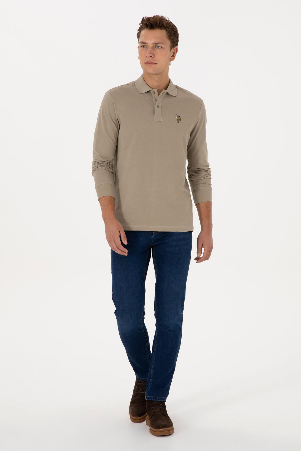 Erkek A__k Haki Basic Sweatshirt - U.s. polo assn фото 4