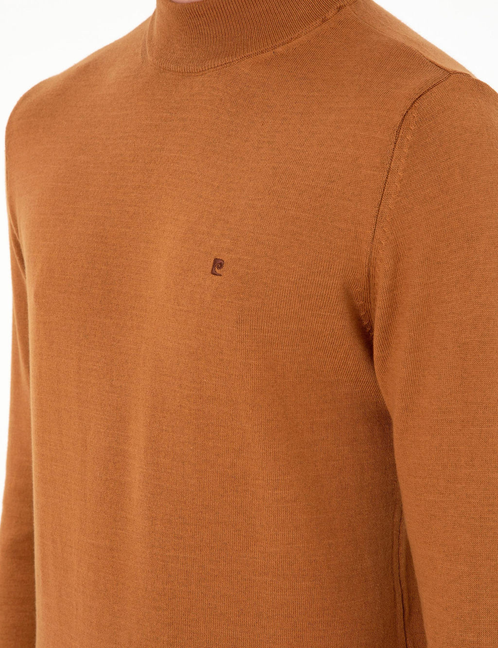 Kahverengi Slim Fit Yar_m Bal_k__ Yaka Basic Triko Kazak - Pierre cardin фото 7