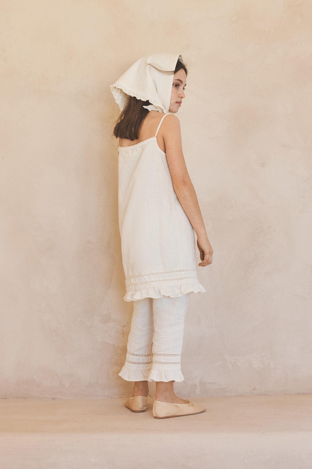 6-12 A?OS/ VESTIDO T?NICA ENTRED?S ALGOD?N LINO LIMITED EDITION / Crudo medio - Zara фото 3