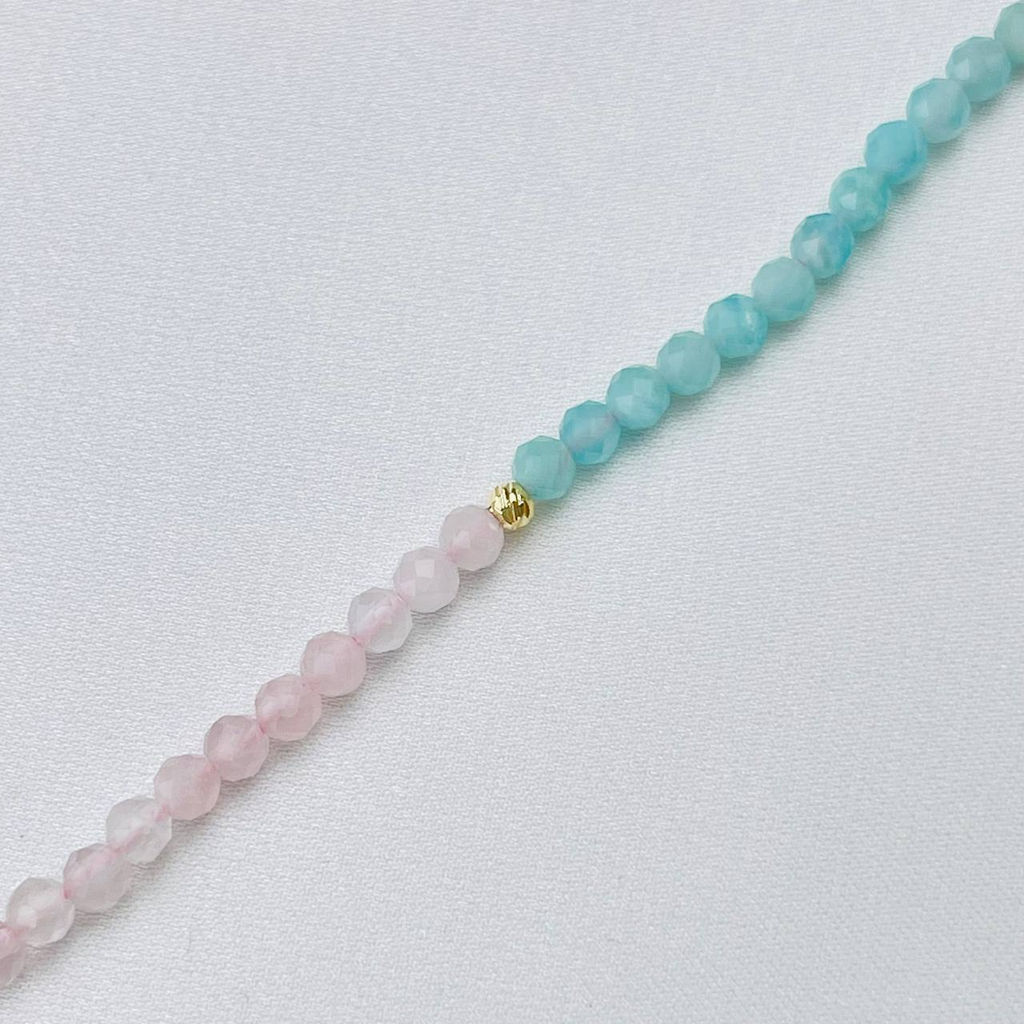 Колье с подвеской из Амазонита и Розового кварца