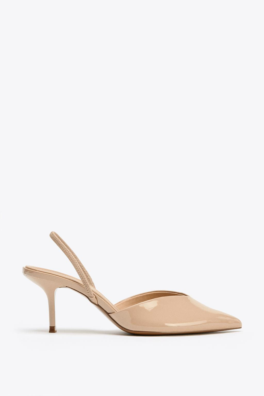 PATENT-EFFECT SLINGBACK HEELS - Zara фото 2