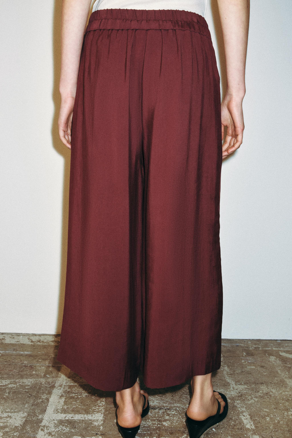 PANTAL?N CULOTTE PINZAS / Burdeos - Zara фото 3