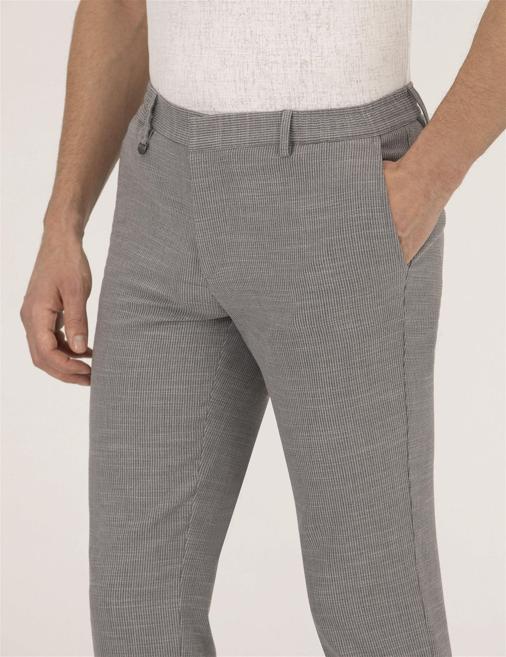 Gri Ex. Slim Fit Kuma_ Pantolon