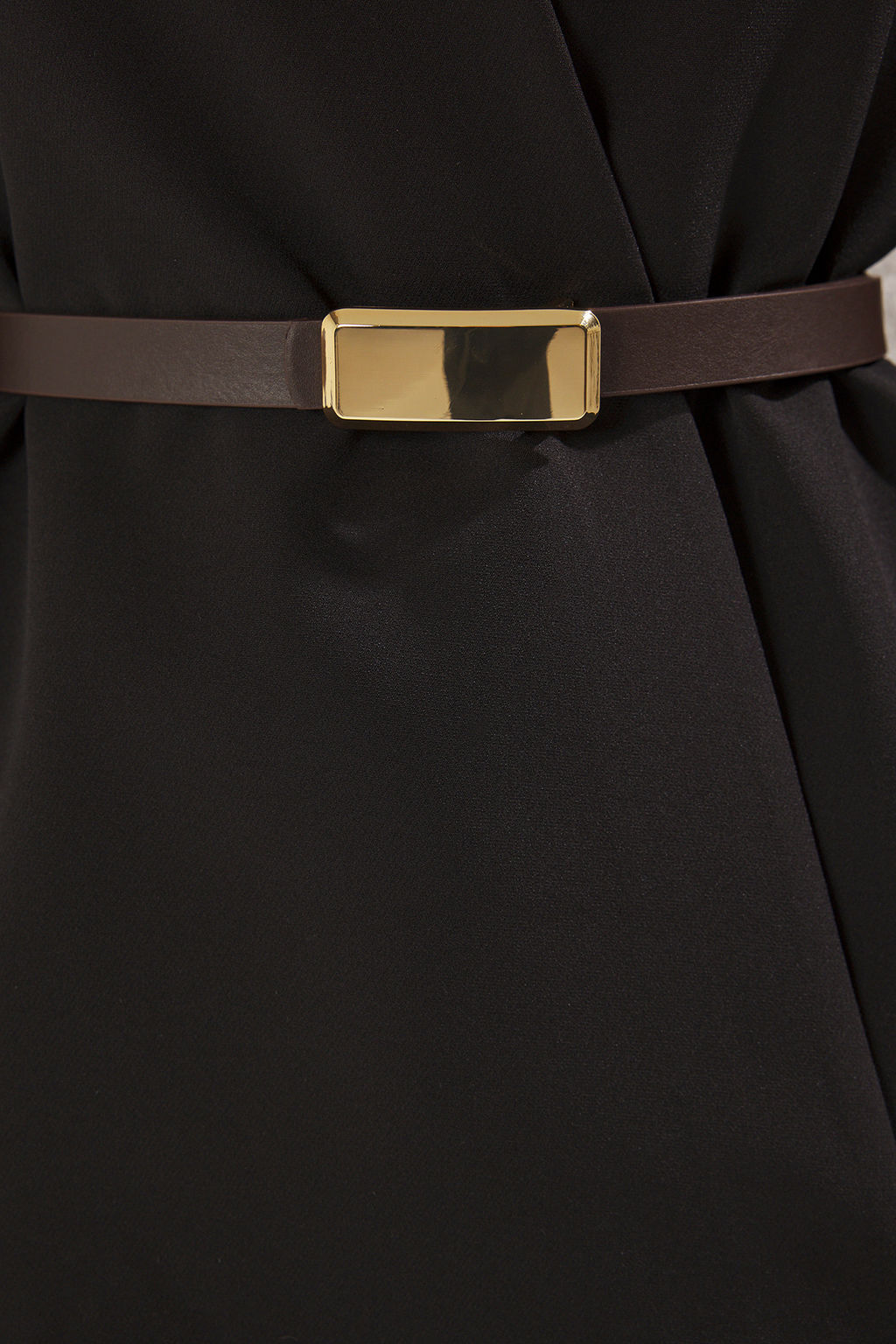 Siyah-Kahverengi 2li Paket Deri Gorunumlu Kad?n Kemer TWOSS25KE00006