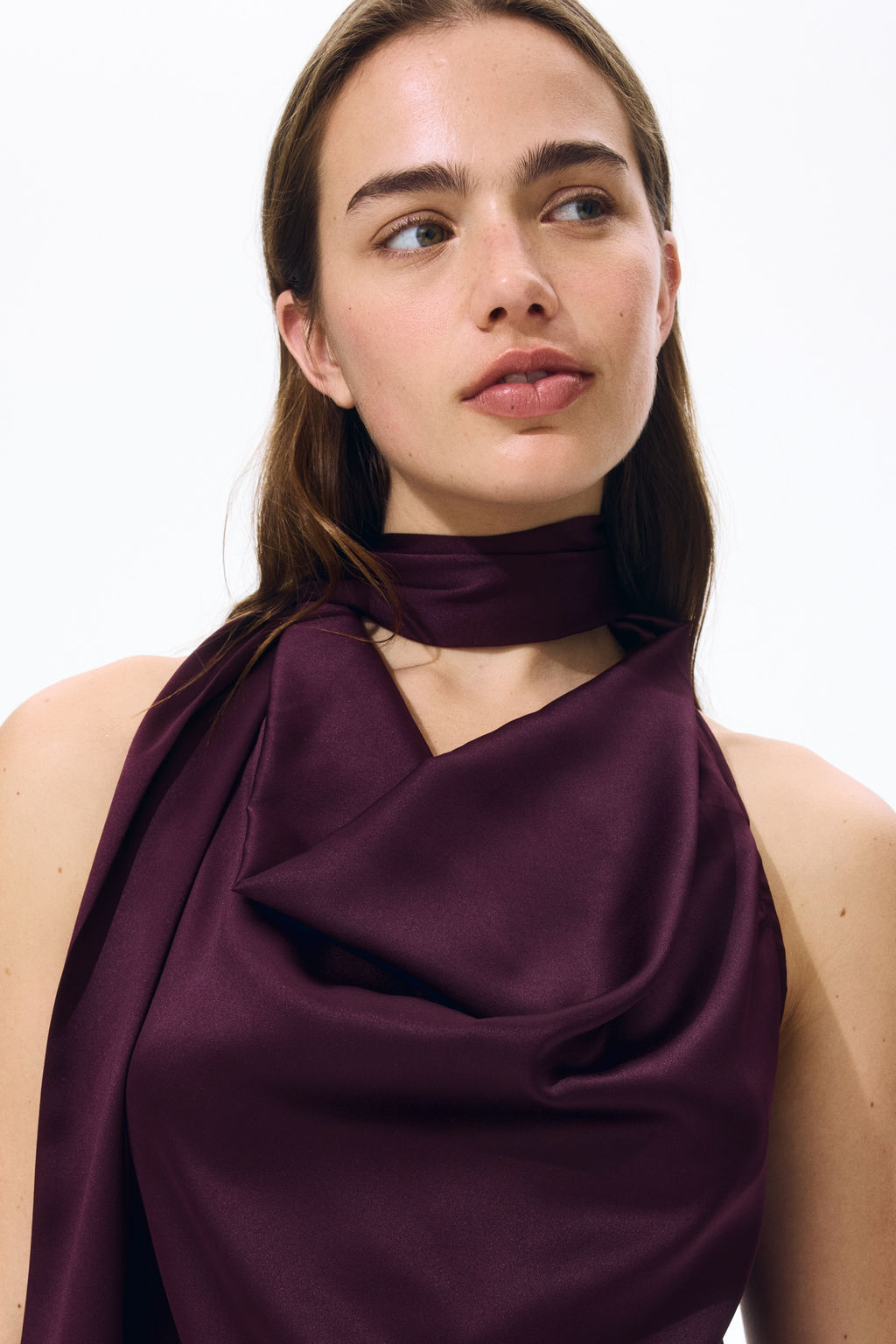 Top de sat?n con fular decorativo - H&m фото 4