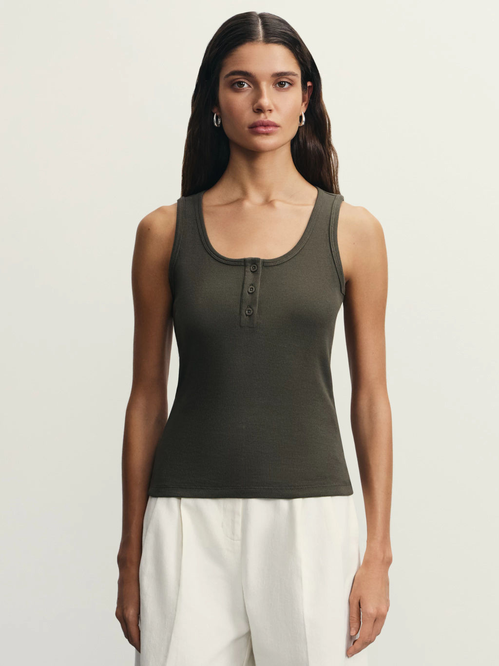 Топ в рубчик на пуговицах / Zarina фото 3