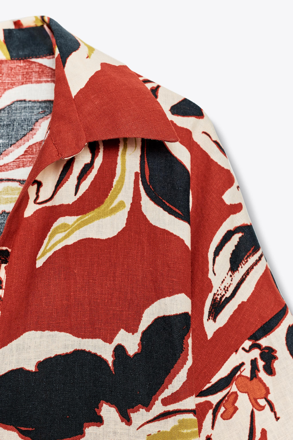 FLORAL PRINT LINEN BLEND SHIRT