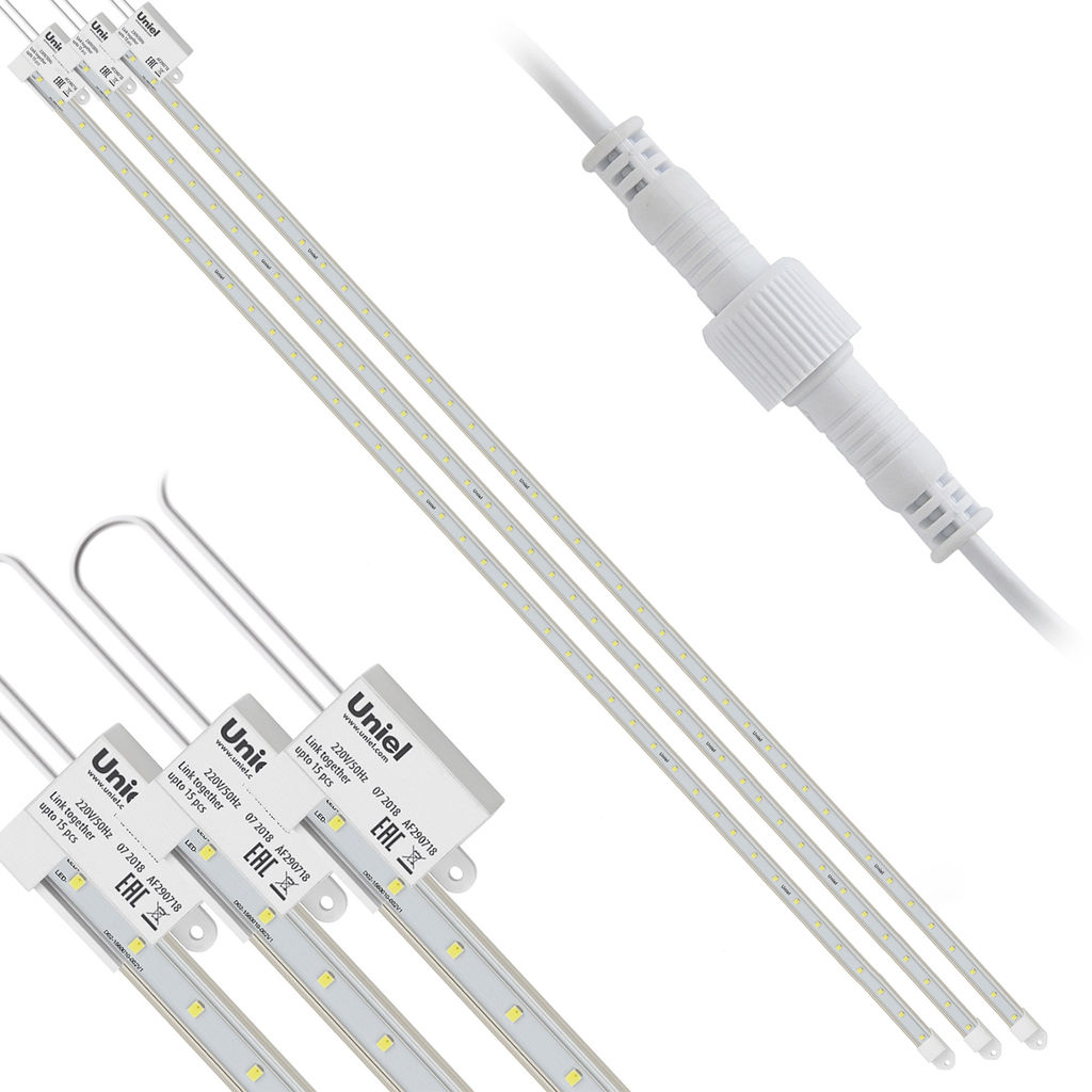 ULY-P91-20W/SPFR/K IP65 AC220V CLEAR KIT03 Светильник для растений светодиодный линейный, 1200мм. Спектр для фотосинтеза. В составе набора из 3-х штук. TM Uniel