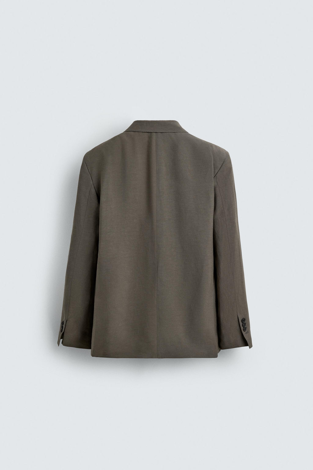 BLAZER CRUZADA TRAJE VISCOSA - LINO / Marr?n / Topo - Zara фото 8