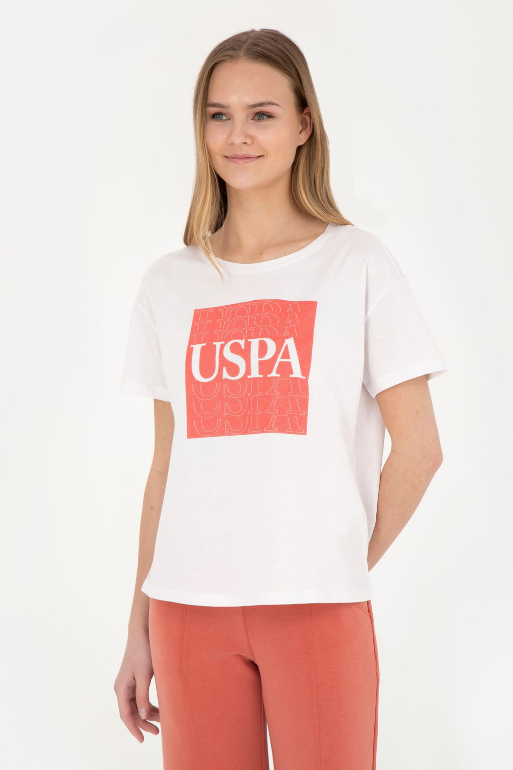 Женская футболка цвета экрю - U.s. polo assn фото 10