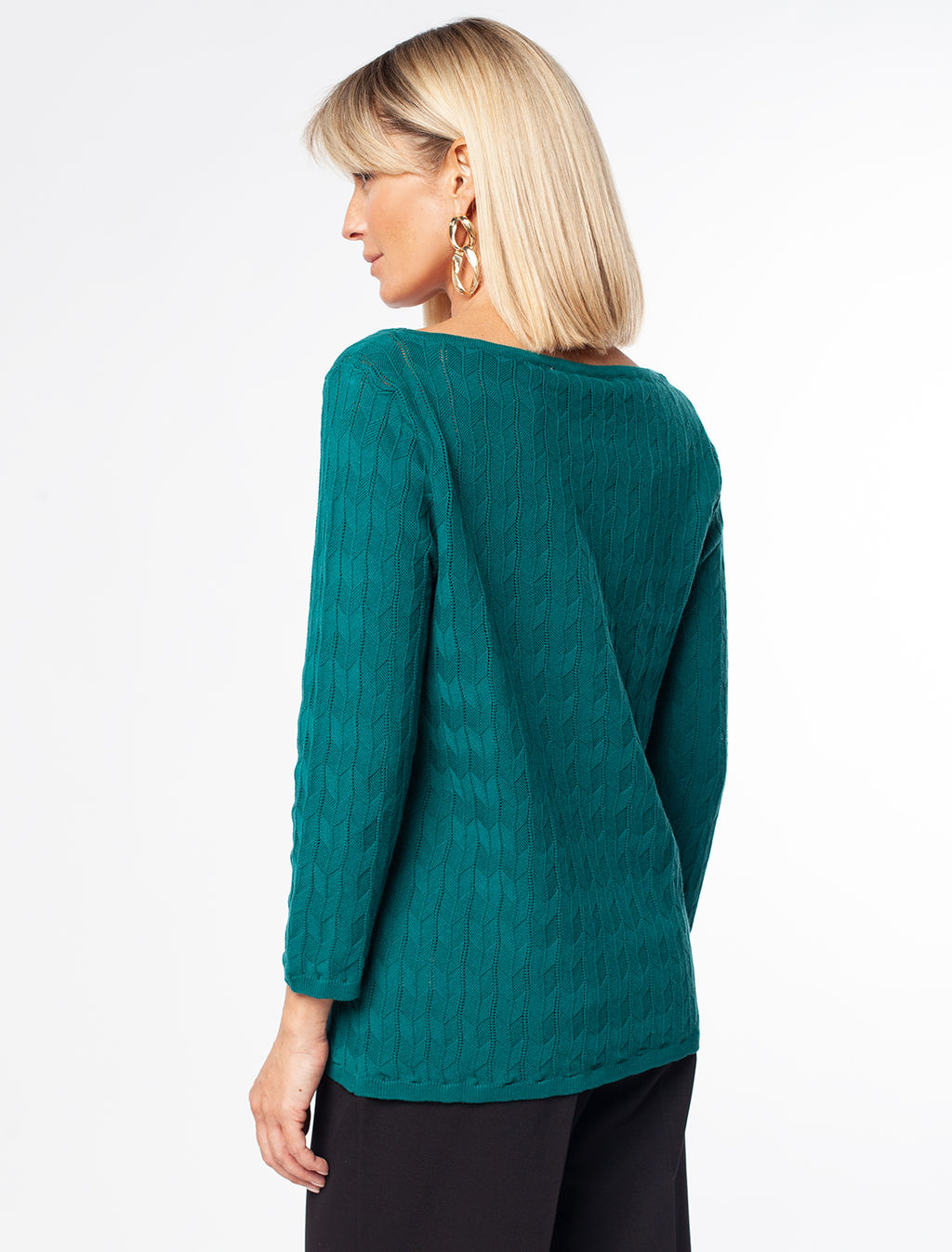 VILATTE / Джемпер с из хлопка с нейлоном фактурной вязки  фото 4