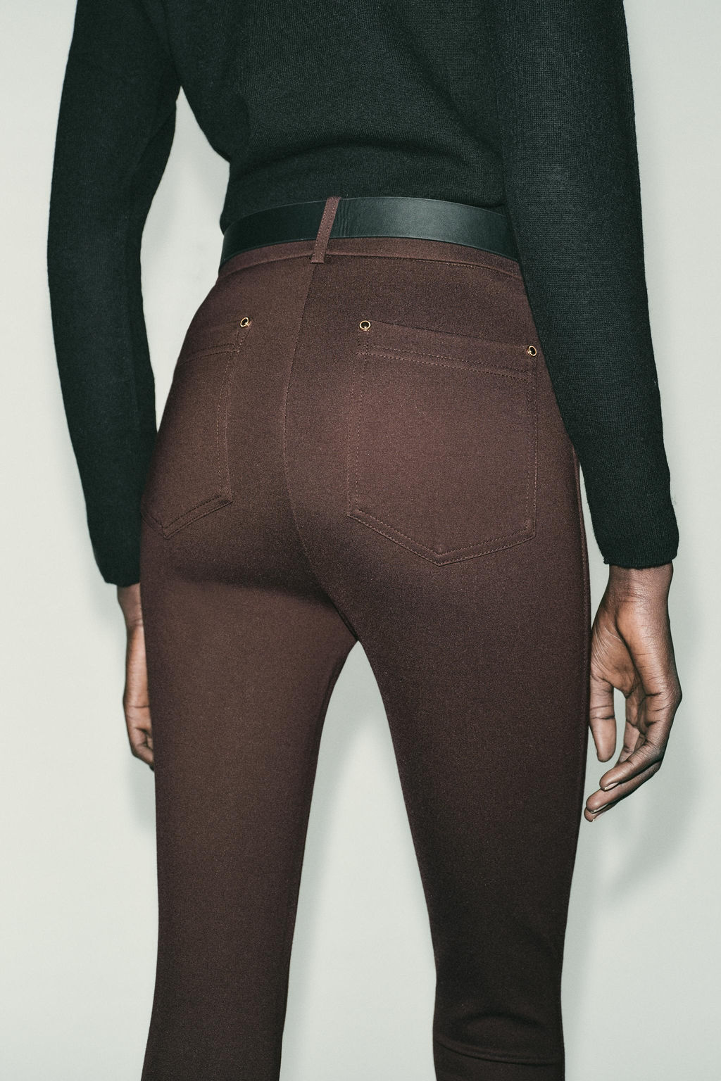 MID-WAIST BELTED JEGGINGS - Zara фото 6