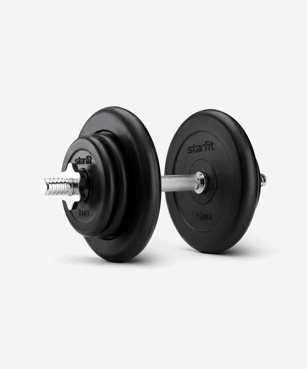 Диск обрезиненный STARFIT BB-202 5 кг, d=26 мм, стальная втулка, черный фото 3