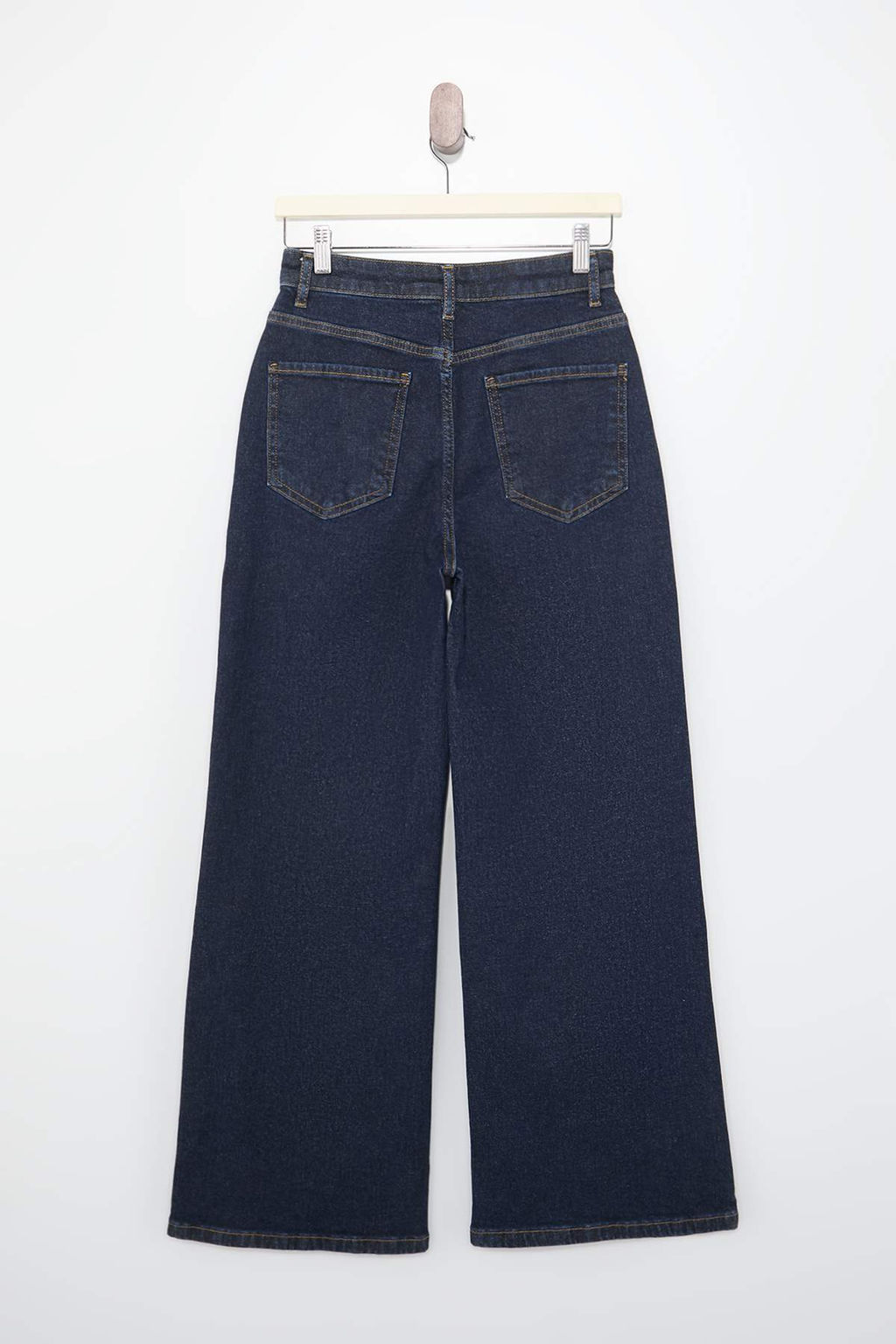 Koyu Mavi Yuksek Bel Orta Esnek Wide Leg Genis Paca Jeans TWOSS26JE00188 - Trendyolmilla фото 2