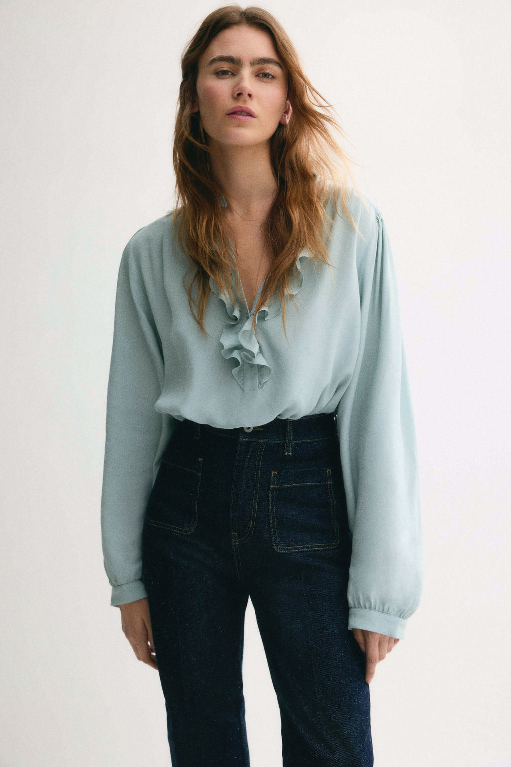 Blusa de viscosa con cuello de volante - H&m фото 2