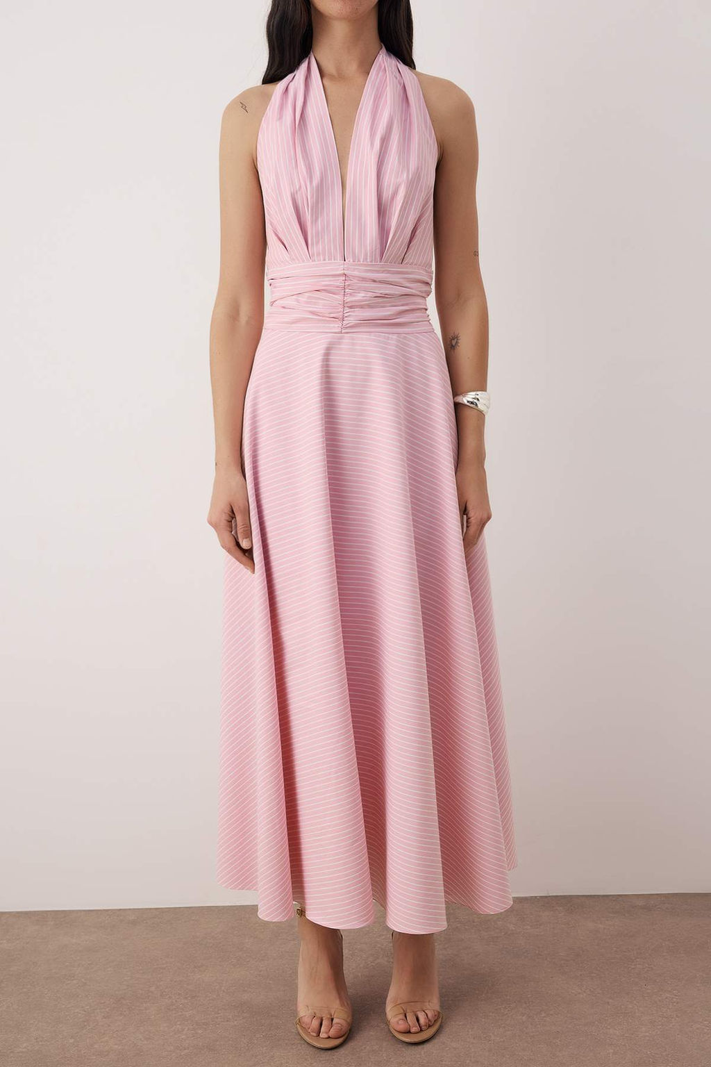 Siyah Dekolteli Boyundan Baglamal? Poplin Astarl? Dokuma Elbise TWOSS25EL00890 - Trendyolmilla фото 16