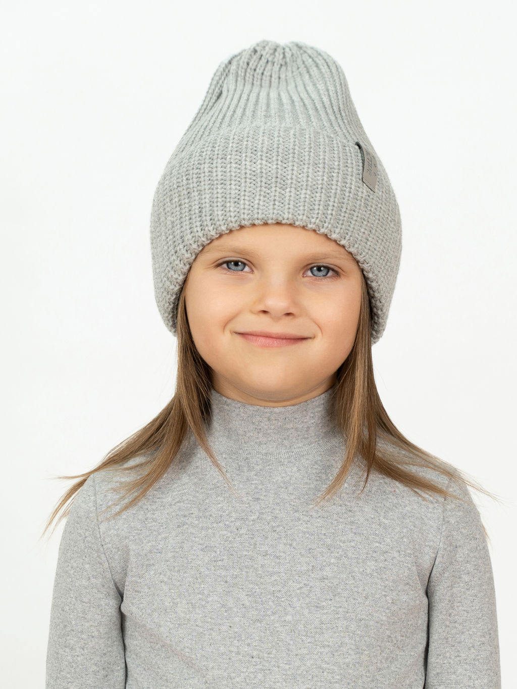 Комплект вязаный светло-серый меланж Ш-118 (56-58)