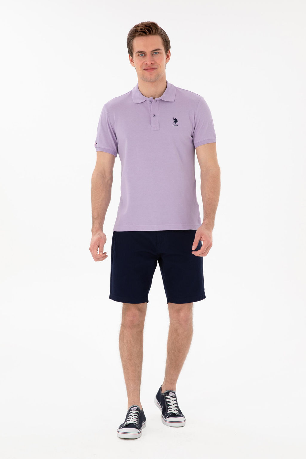 Erkek Slim Fit Polo Yaka Lila Basic Ti__rt Sepette S_rpriz _ndirim - U.s. polo assn фото 4