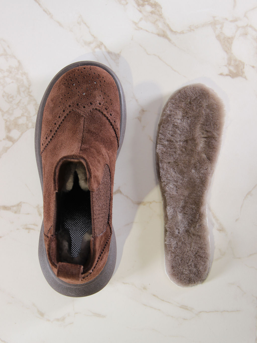 Челси 332.927br.Коричневая замша/мех