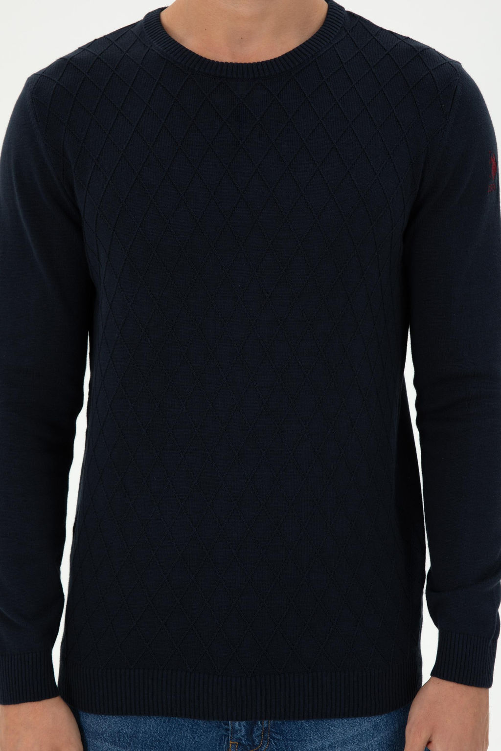 Erkek Slim Fit Bisiklet Yaka Lacivert Kazak - U.s. polo assn фото 6