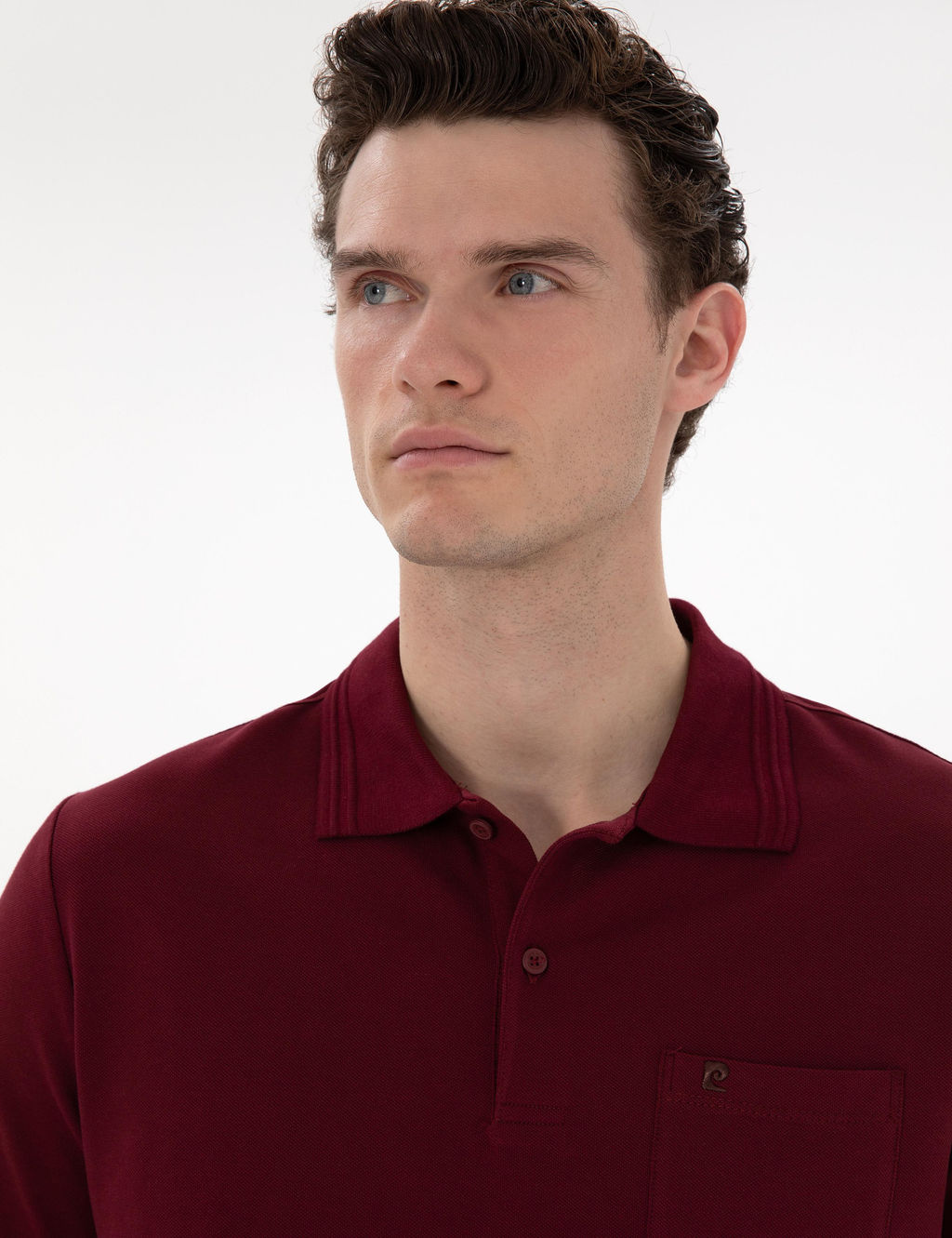 Bordo Regular Fit %100 Pamuk Polo Yaka Basic Ti__rt