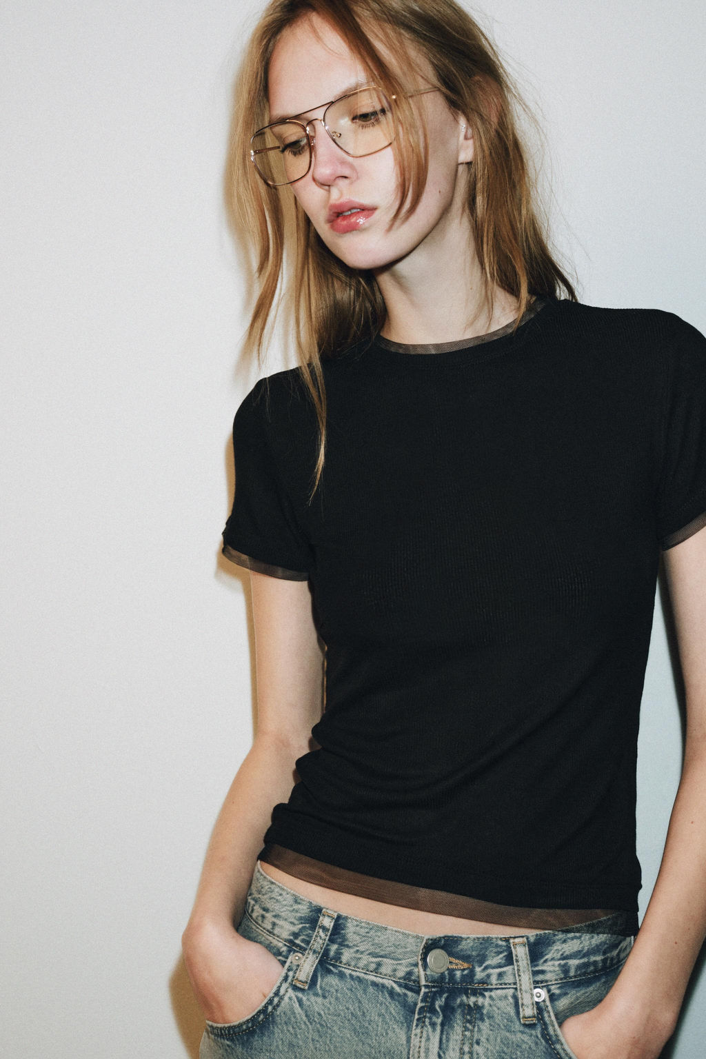 T-SHIRT WITH TULLE DETAIL - Zara фото 8