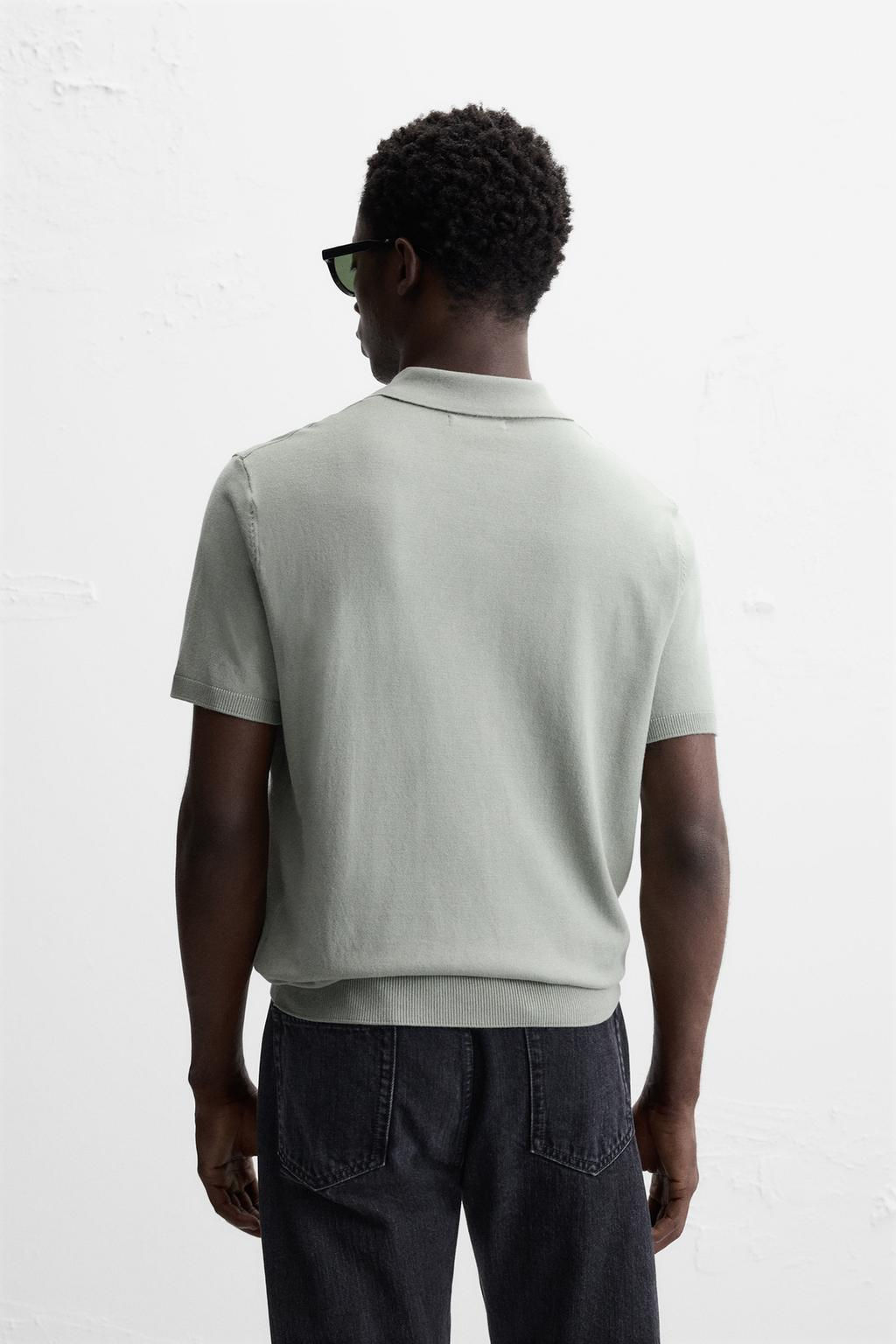 VISCOSE BLEND KNIT POLO SHIRT - Zara фото 35