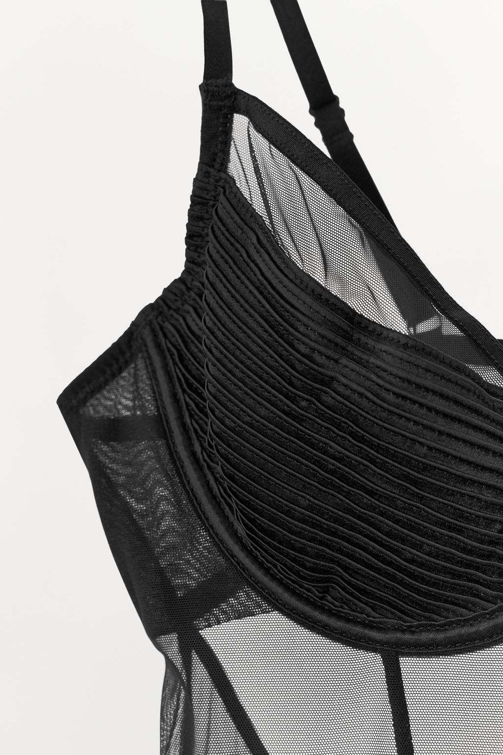 SEMI-SHEER PLEATED BODYSUIT - Zara фото 8