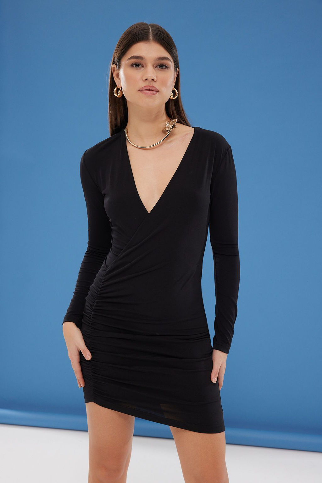 TRENDYOLMILLA Siyah C?kar?labilir Kolye Detayl? Orme K?sa Elbise TPRSS25EL00023  фото 2