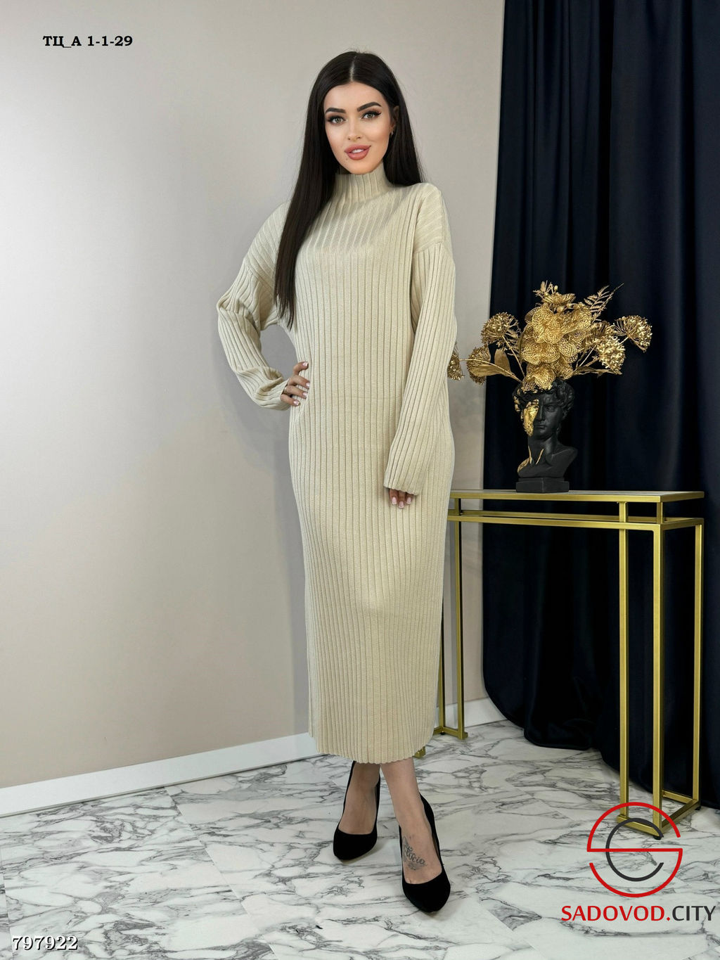 Платье лапша, воротник стойка - Bruno фото 4