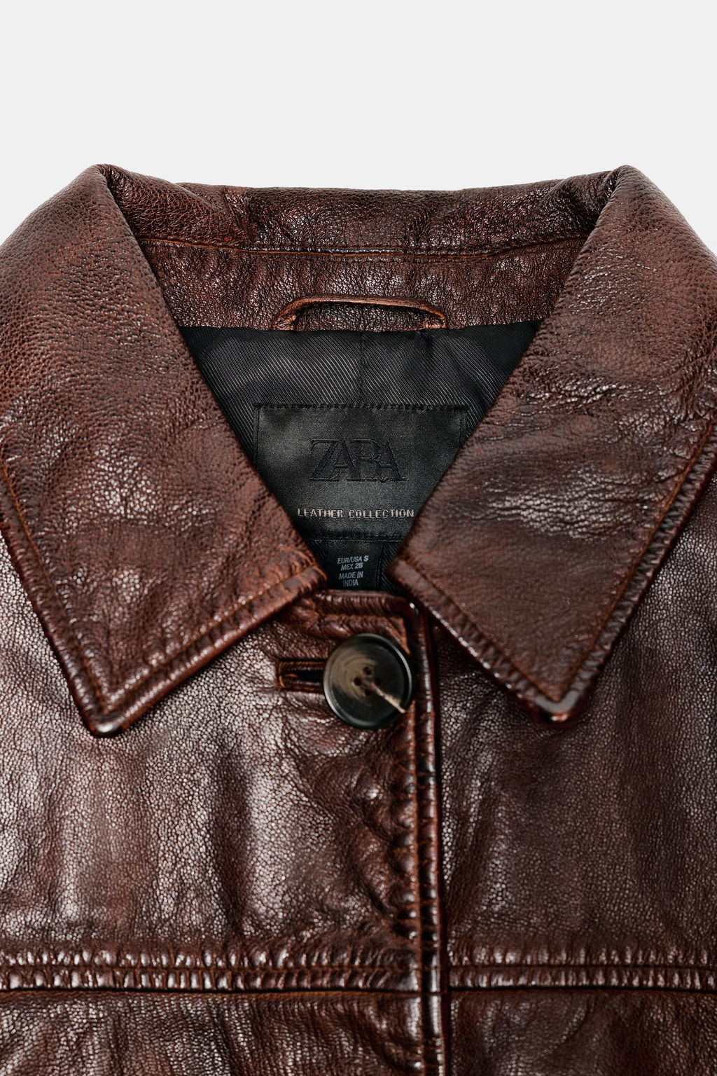 WASHED EFFECT LEATHER JACKET - Zara фото 8