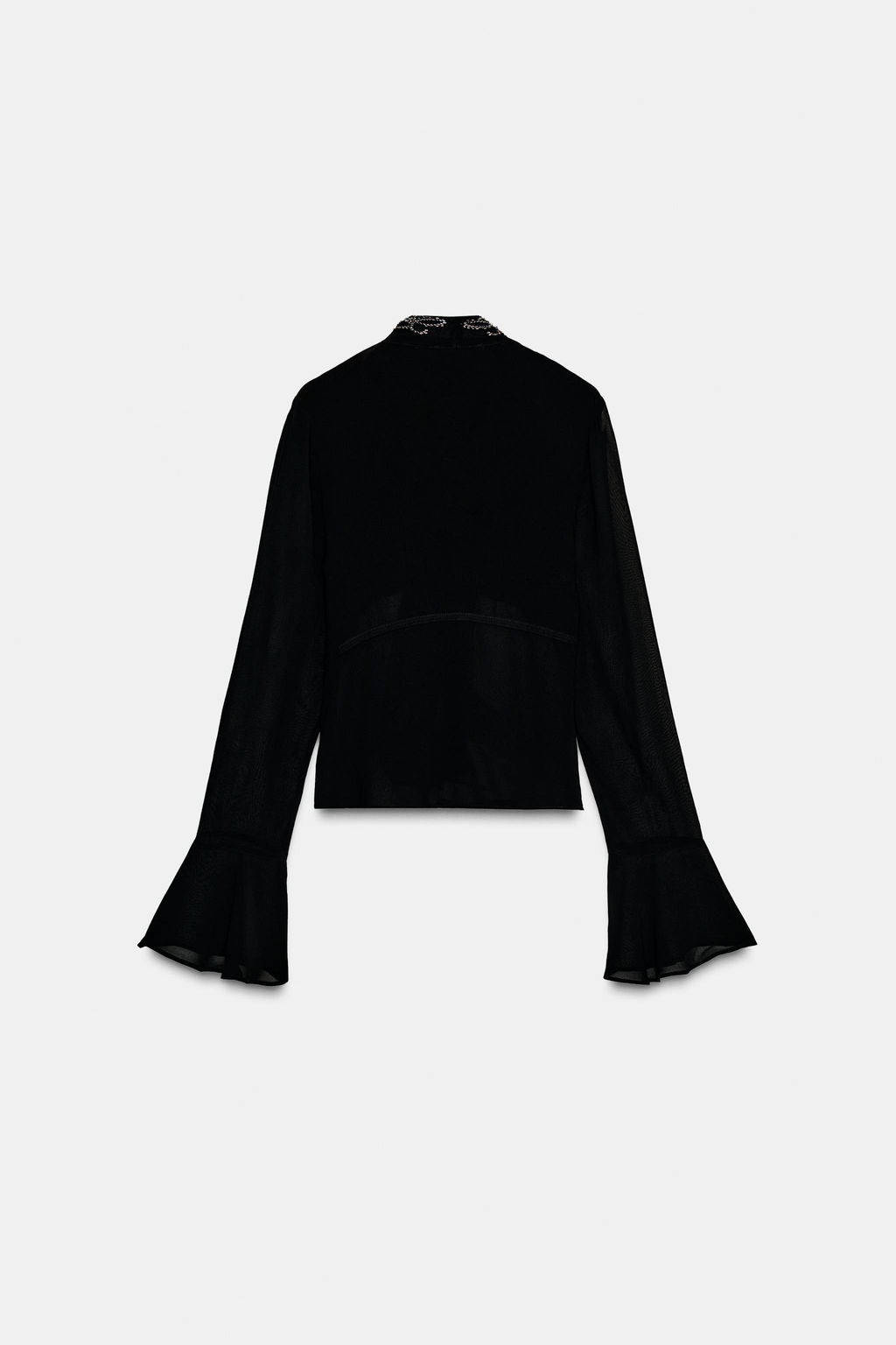 EMBROIDERED GEORGETTE FOULARD SHIRT - Zara фото 7