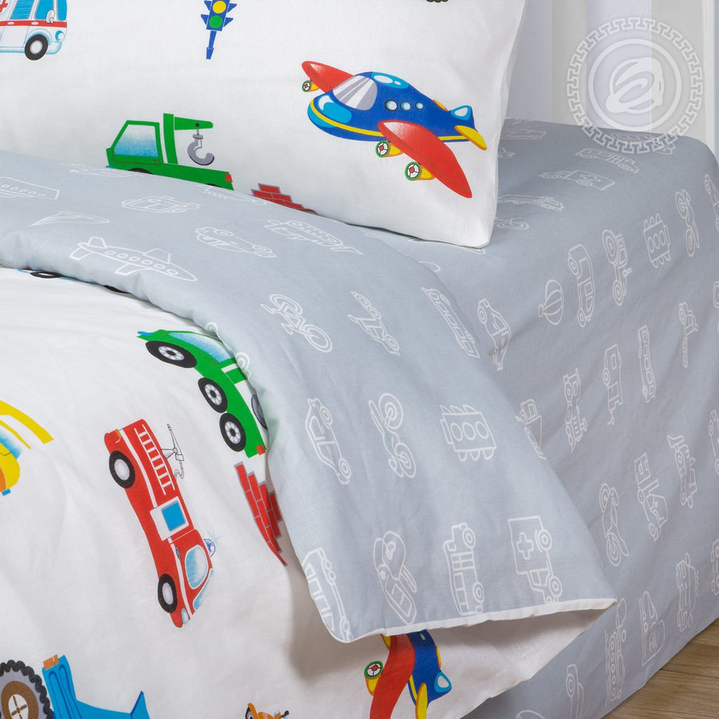 Моторчик 1,5 сп./Пододеяльник: 1 шт. - 215*143; Простыня: 1 шт. - 214*150; Наволочка: 2 шт. - 70*70; Бязь детская - Артпостель фото 4