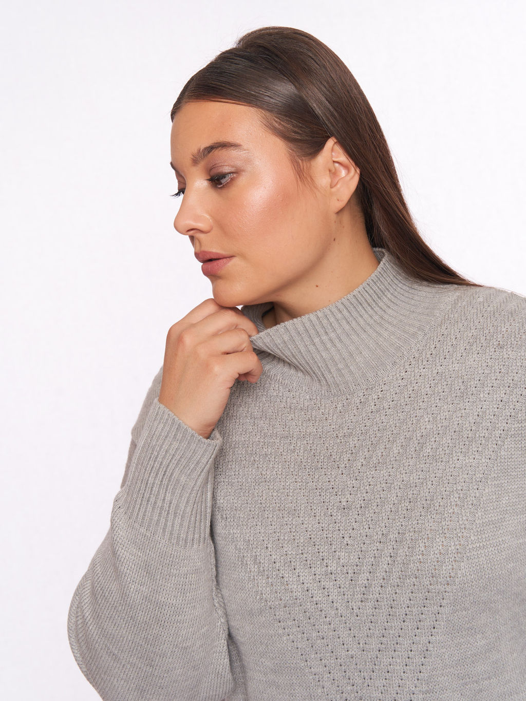 Серое вязаное платье PP91566GRY24 - Артесса фото 3