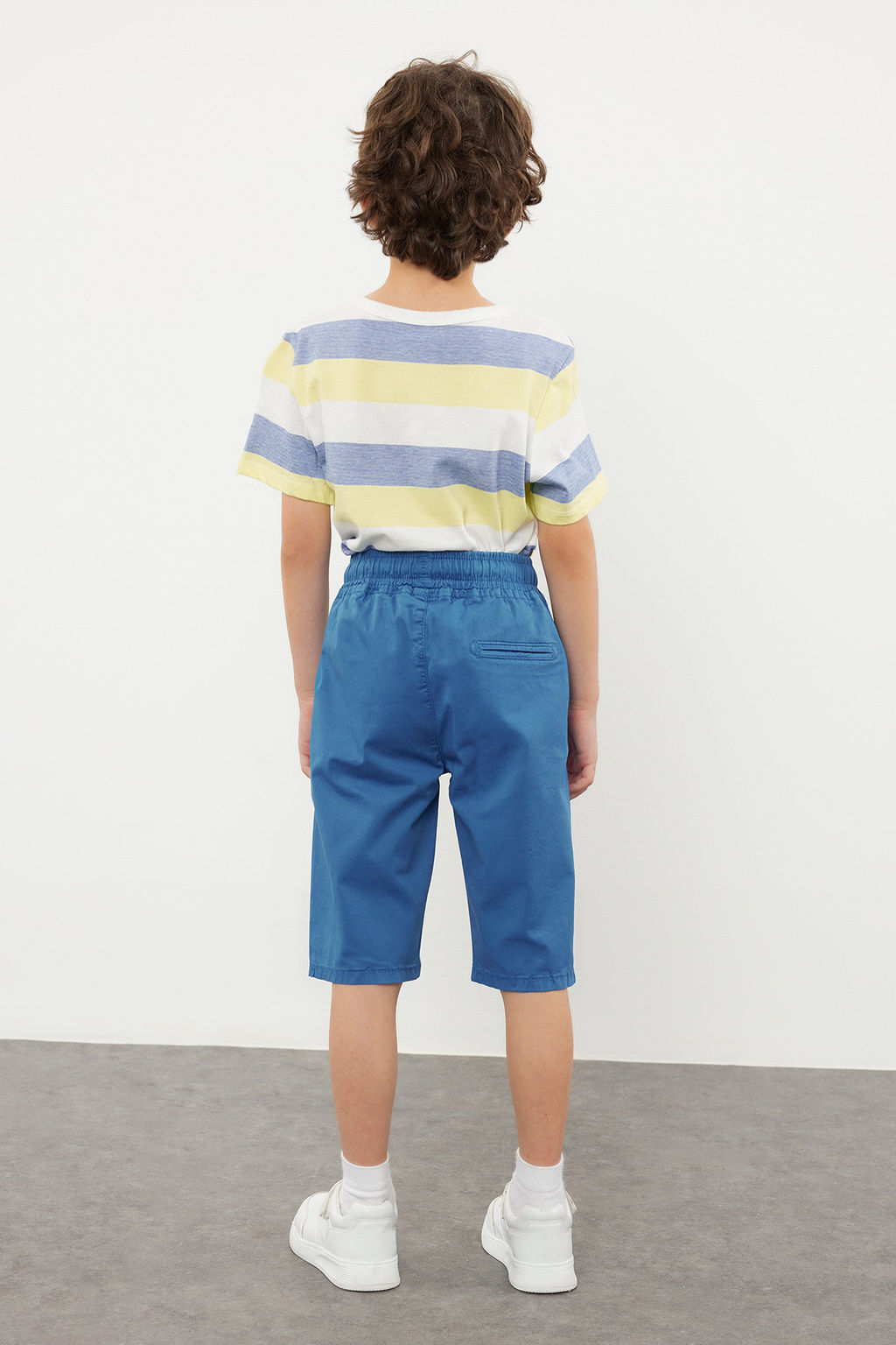 Bej Erkek Cocuk Beli Lastikli ve Baglamal? Dokuma Capri/Sort TKDSS24SR00001 - Trendyolmilla фото 8