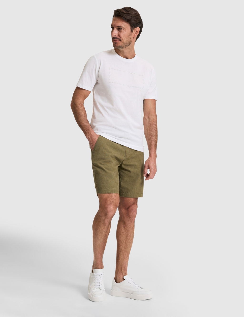 Haki Slim Fit Keten Kar___ml_ Beli Lastikli Kordonlu Dokuma _ort