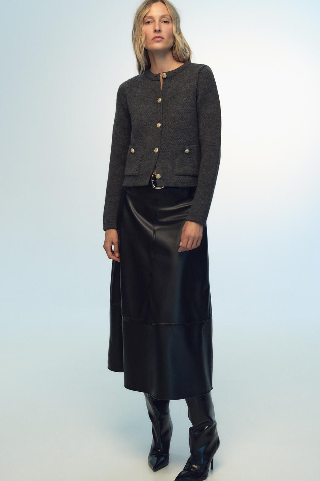 KNIT CARDIGAN WITH GOLDEN BUTTONS - Zara фото 12