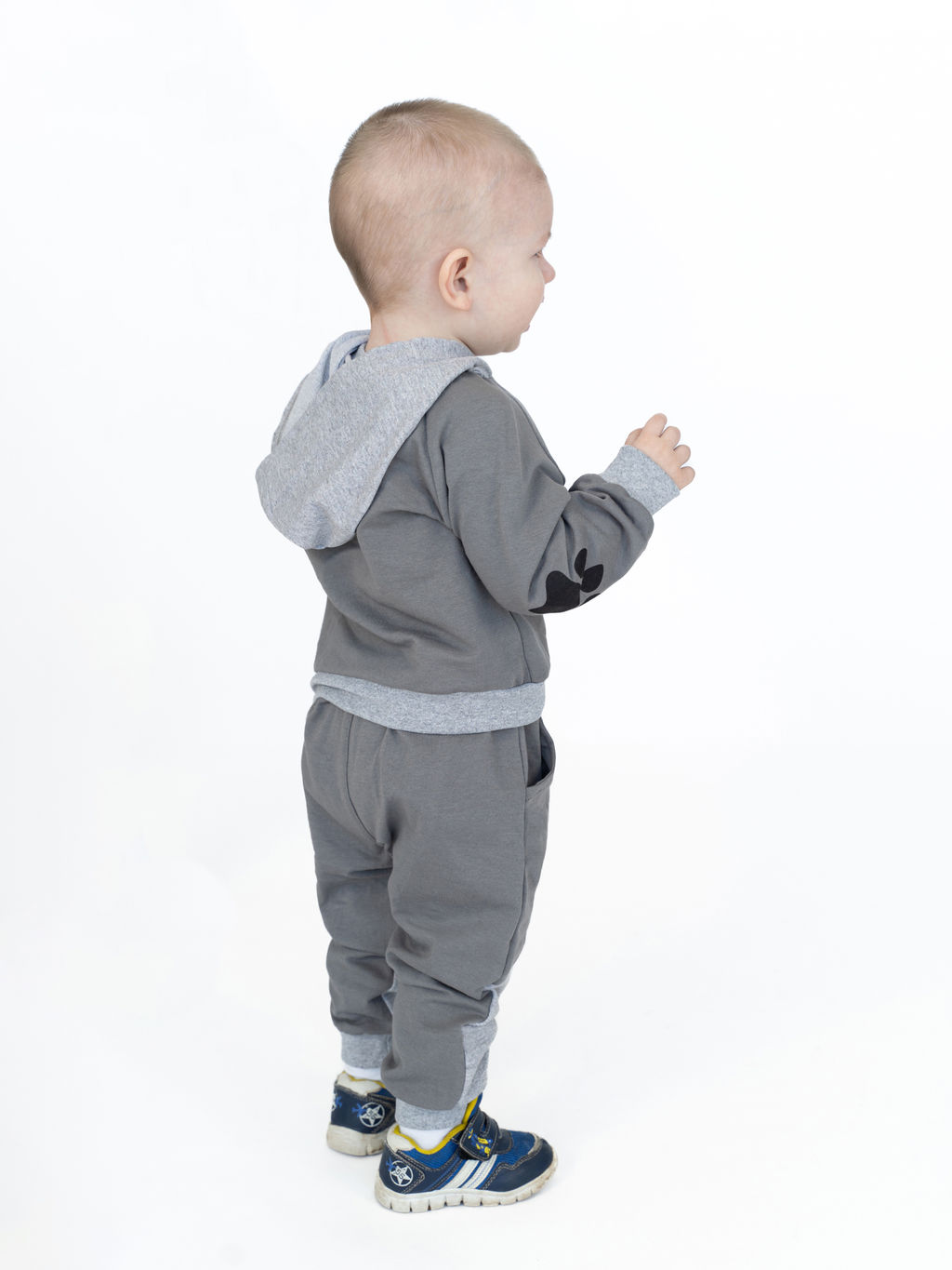 Костюм детский серыймеланж панда