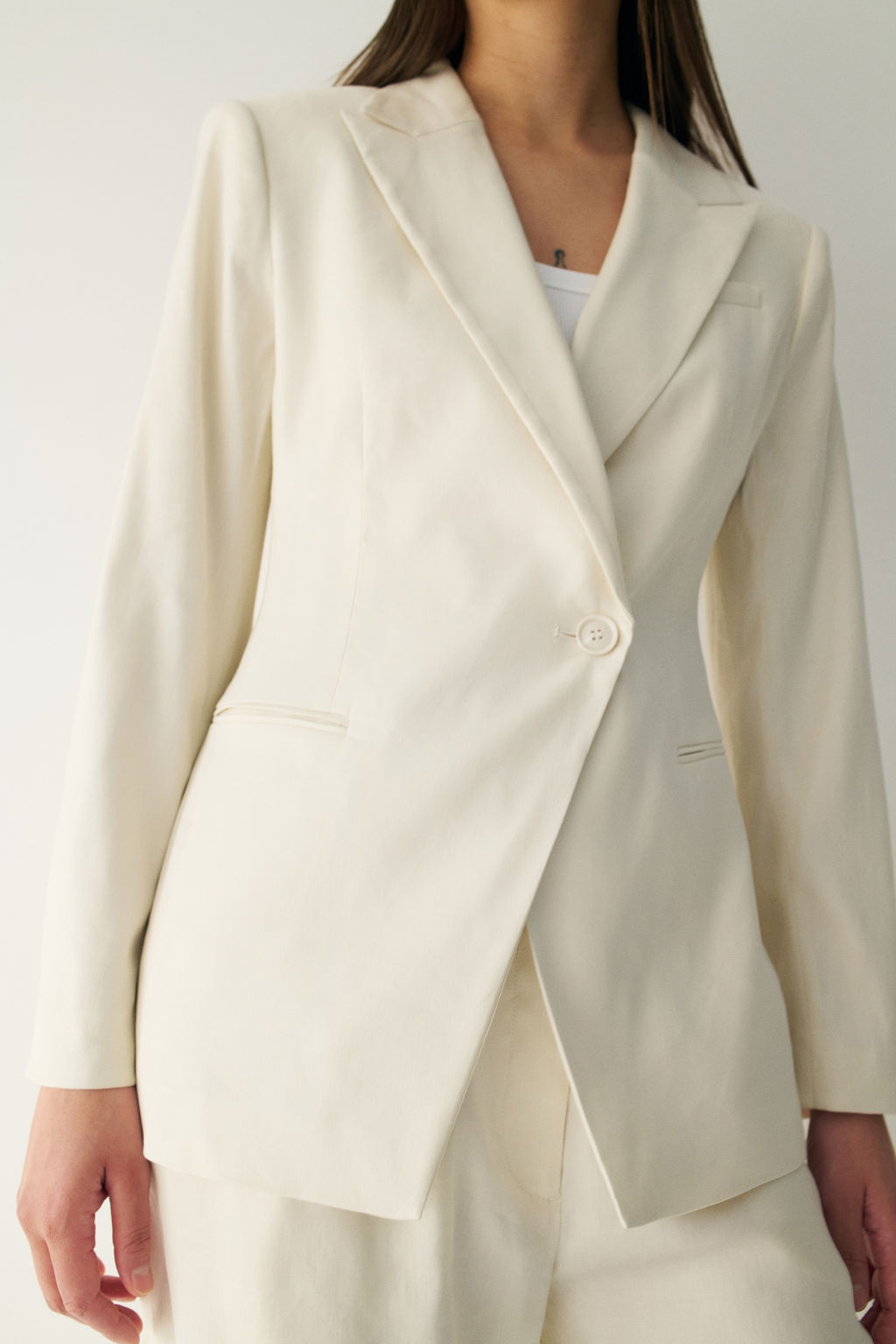 Americana en mezcla de lino Easy Care Slim Fit - H&m фото 6