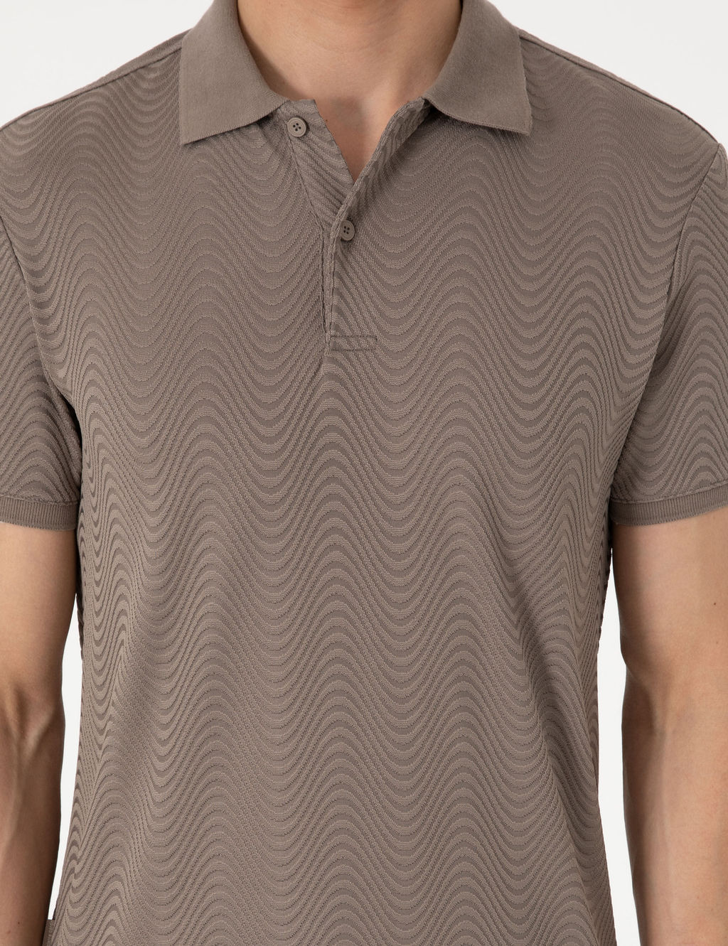 Koyu Vizon Slim Fit Polo Yaka Ti__rt
