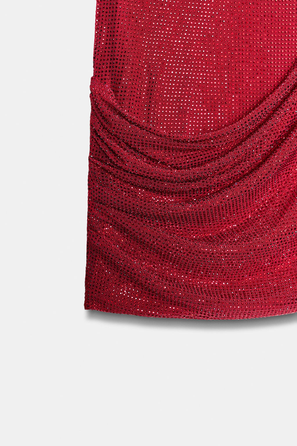 RHINESTONE DRAPED MINI SKIRT - Zara фото 9