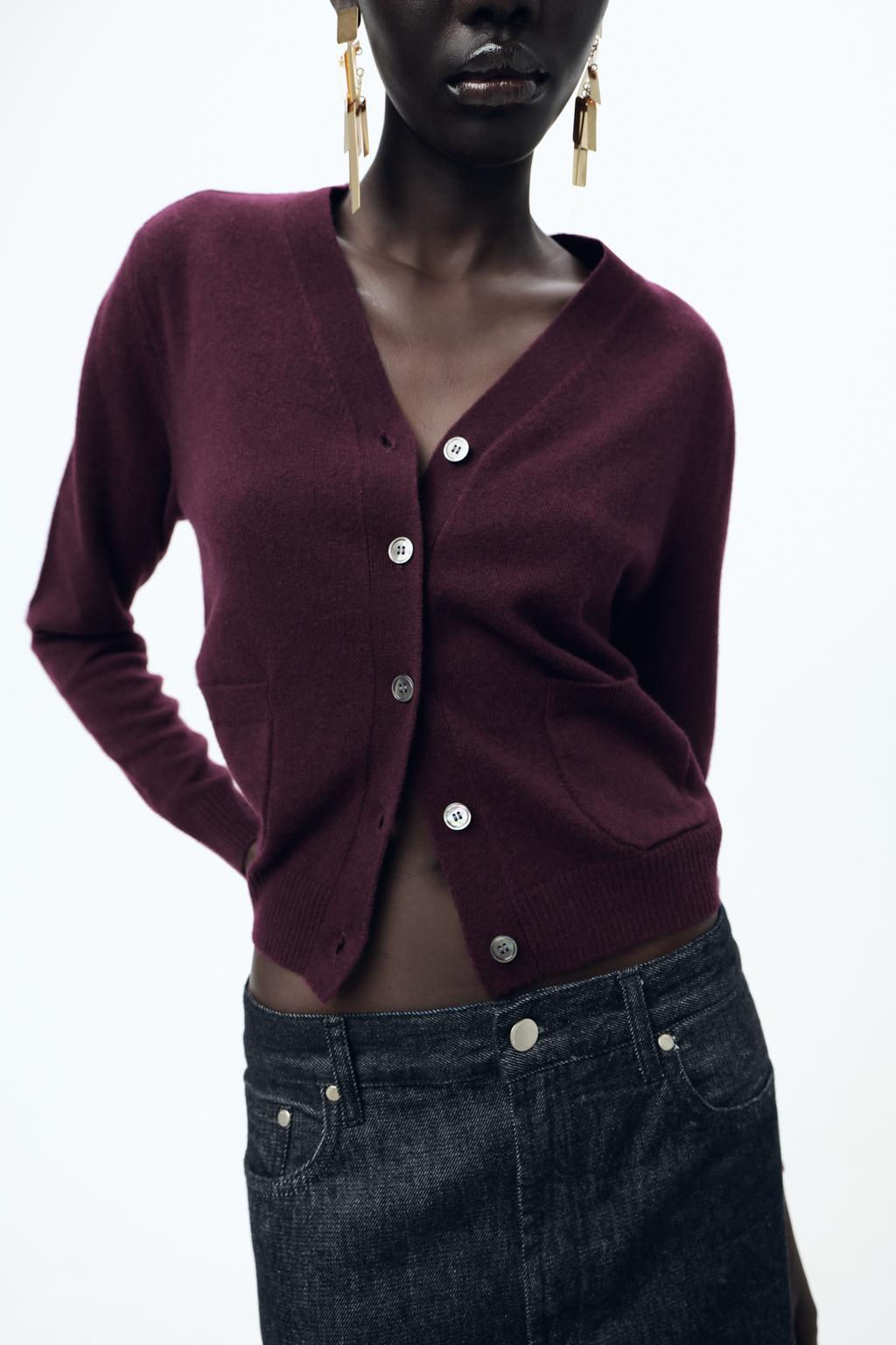 100% WOOL BASIC CARDIGAN - Zara фото 5