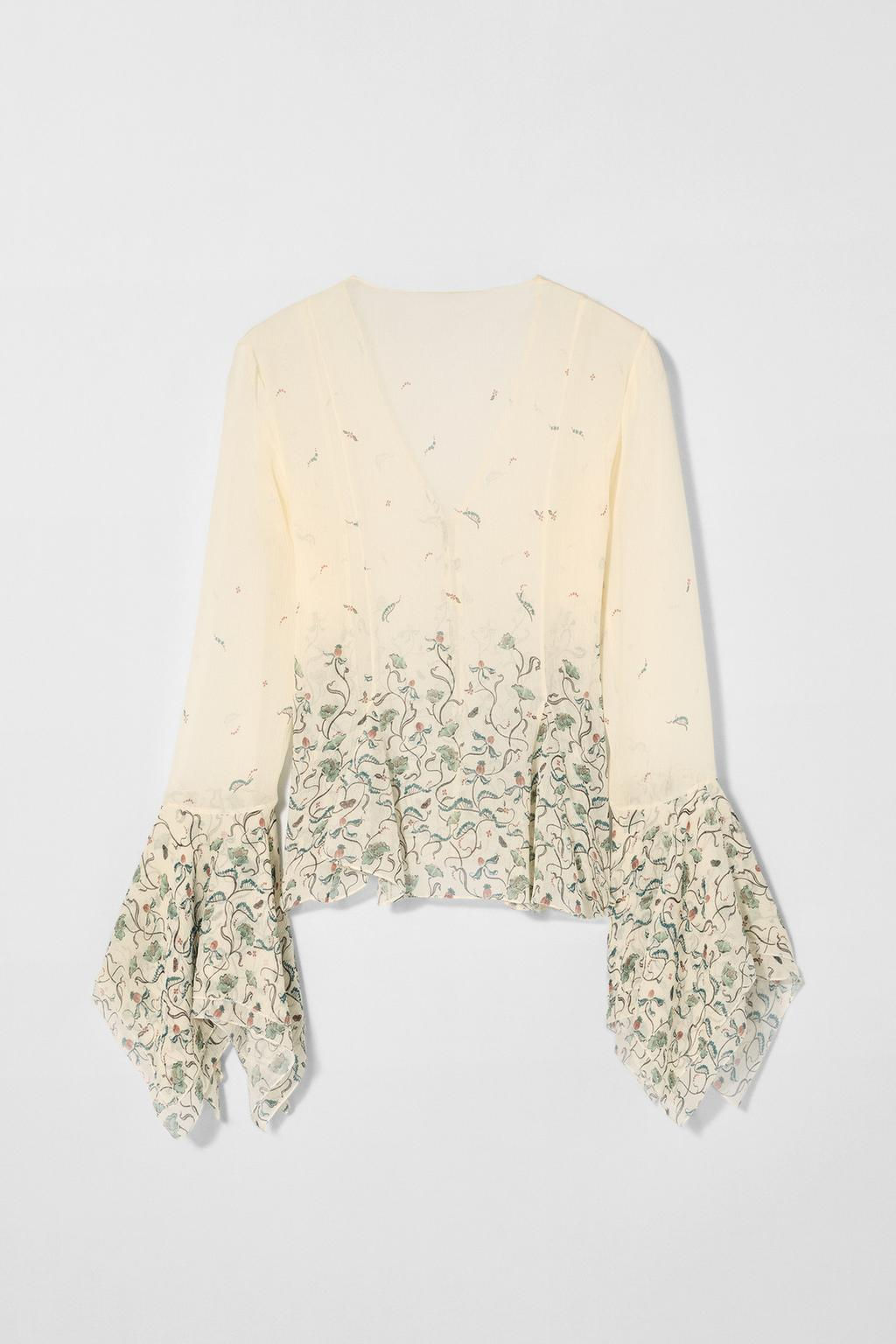 SILK PRINTED BLOUSE KATE MOSS X ZARA  фото 3