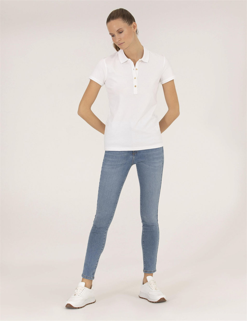 Beyaz Polo Yaka Slim Fit Ti__rt - Pierre cardin фото 4