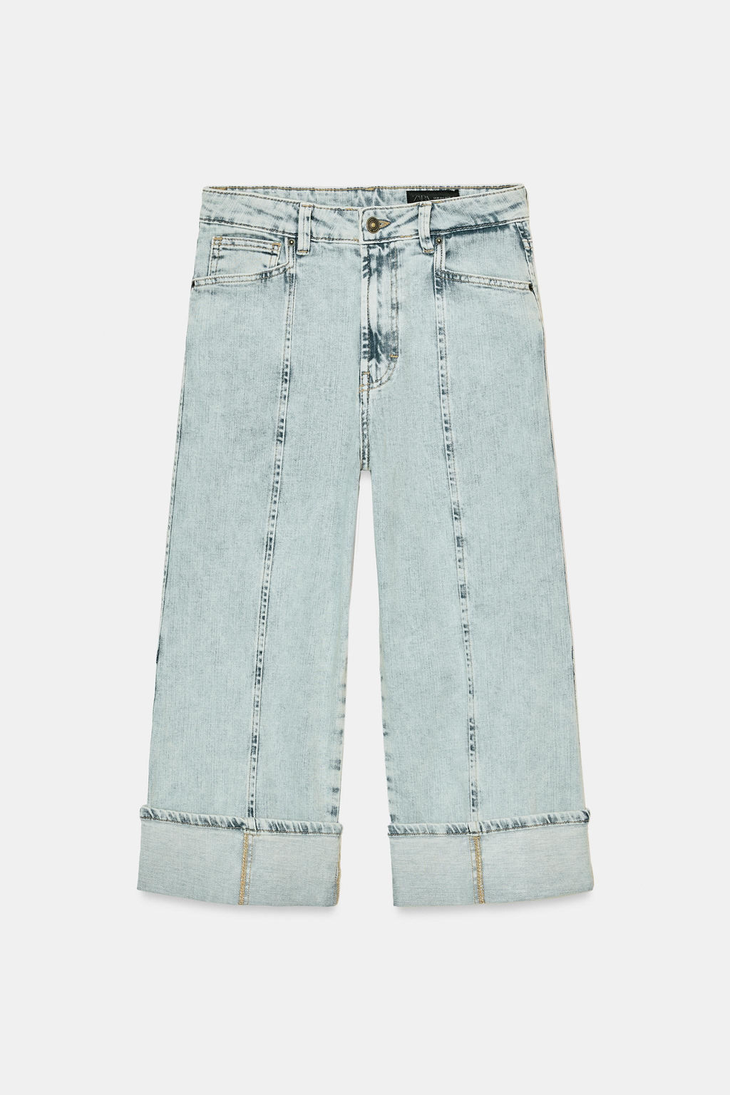 ZW COLLECTION MID-WAIST CAPRIS JEANS - Zara фото 5